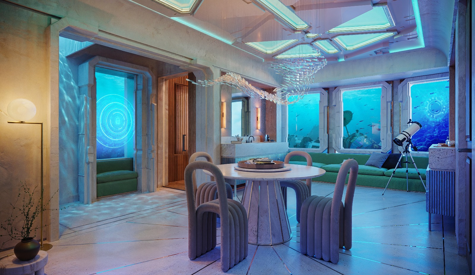 Underwater dining experience